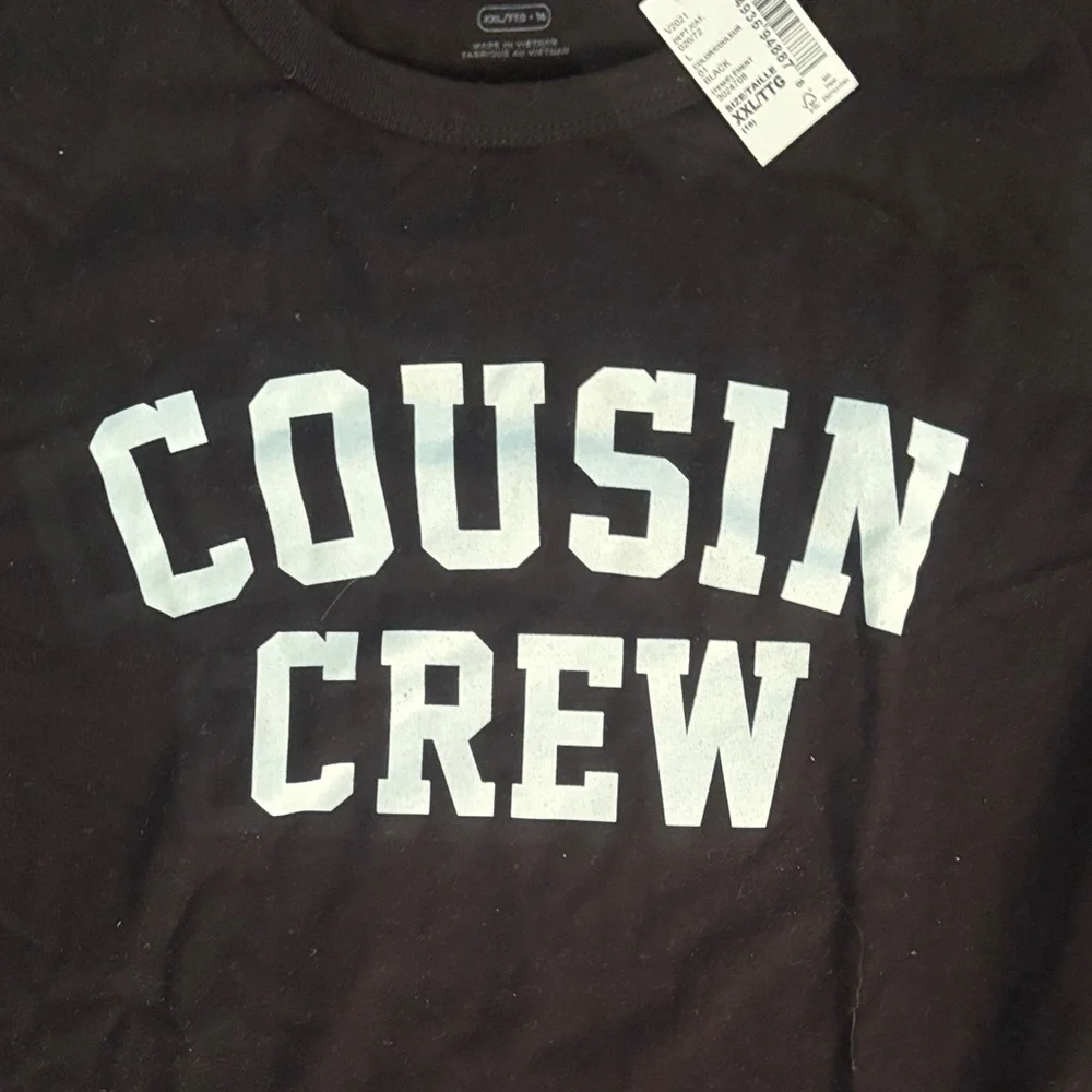 The Children's Place Black 'Cousin Crew' Long-Sleeve tees 2 shirts L or XXL